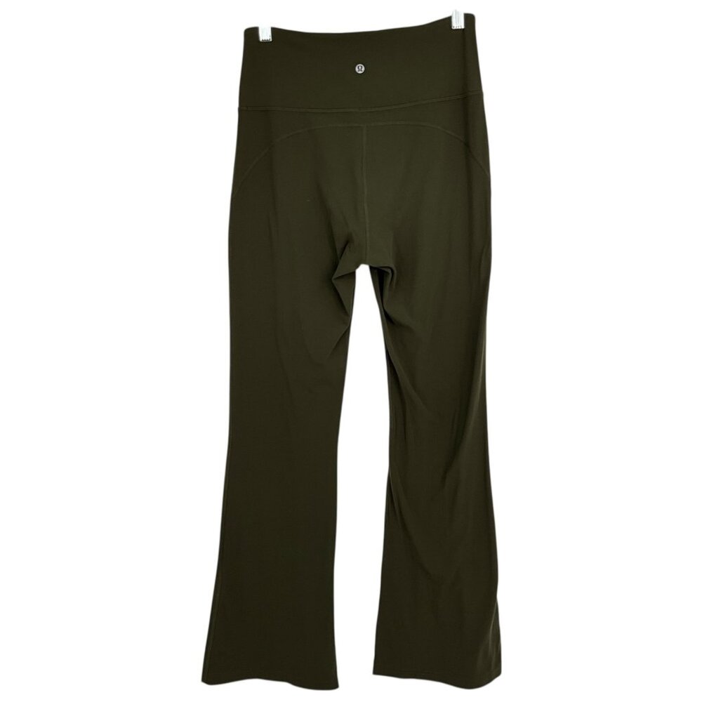 Lululemon Groove Super-High-Rise Flared Pant Nulu Dark Olive Size 10 - Picture 3 of 6